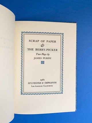 Scrap of Paper and The Berry-Picker: Two Plays